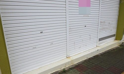 店舗のシャッター　三和シャッター　鍵なくした　紛失鍵作製　宜野湾市